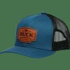 Buck Gear Buck Knives | Buck Leather Patch Logo Trucker Hat - Blue