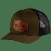 Buck Gear Buck Knives | Buck Leather Patch Logo Trucker Hat - O.D. Green